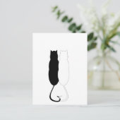 Ebony en eierkatten briefkaart (Staand voorkant)