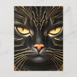 Ebony en Gold Cat Briefkaart