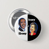 Ebony en ivoor ronde button 5,7 cm (Voorkant /achterkant)