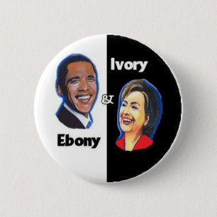 Ebony en ivoor ronde button 5,7 cm