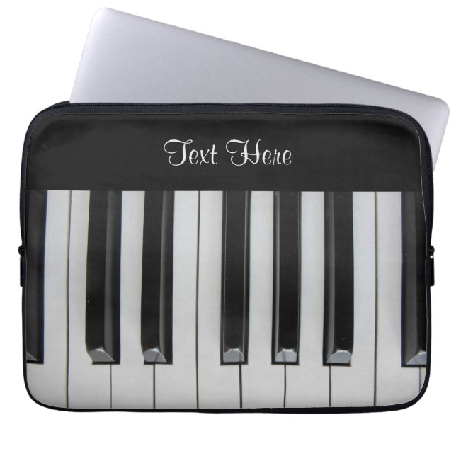 Ebony en Ivory aangepaste tekst Laptop Sleeve (Voorkant)