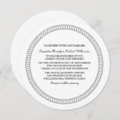 Ebony Encerclée de mariage ronde Invitation (Devant / Derrière)