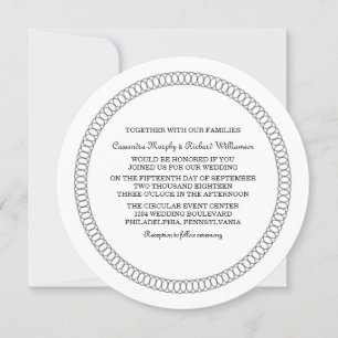 Ebony Encerclée de mariage ronde Invitation