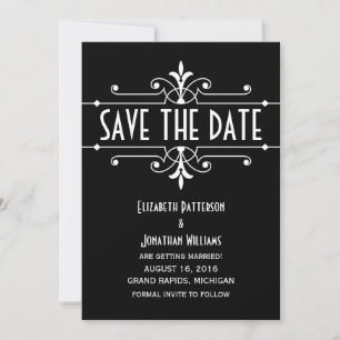 Ebony Fancy Sierlijke Save-the-Date Uitnodiging