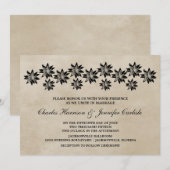 Ebony Floral Vintage Wedding Invitation (Devant / Derrière)