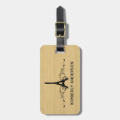 Ebony French Flourish Bagagelabel (Voorkant verticaal)