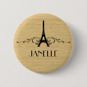 Ebony French Flourish Button
