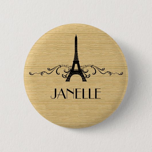 Ebony French Flourish Button (Voorkant)