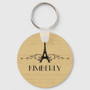 Ebony French Flourish Sleutelhanger