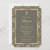 Ebony Gold Cross Script Bloemendoop Kaart (Voorkant)