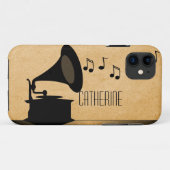Ebony  Gramophone BT ID iPhone 5 Hoesje (Achterkant (horizontaal))