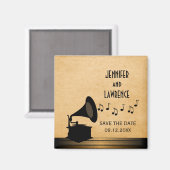 Ebony  Gramophone Save the Date Magnet Magneet (Voorkant / Achterkant)