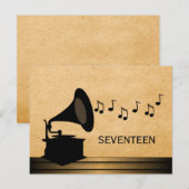 Ebony Gramophone Table Briefkaart (Voorkant / Achterkant)