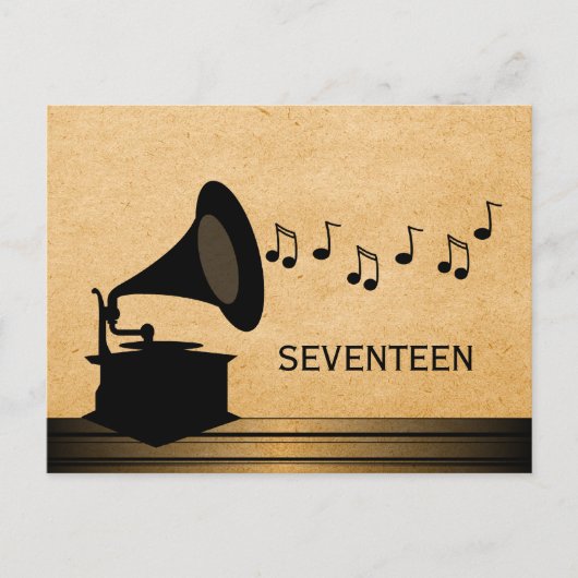 Ebony Gramophone Table Briefkaart (Voorkant)