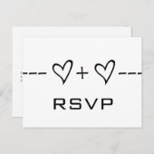 Ebony Heart Equation RSVP Briefkaart (Voorkant / Achterkant)