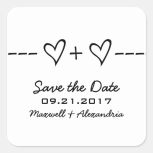 Ebony Heart vergelijking Save the Date Stickers