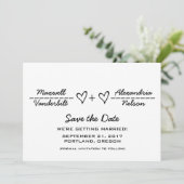 Ebony Heart Vergelijking Save the Date Uitnodiging (Staand voorkant)