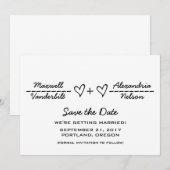Ebony Heart Vergelijking Save the Date Uitnodiging (Voorkant / Achterkant)