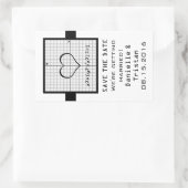 Ebony Heart Wiskunde Graph Save the Date Stickers (Tas)