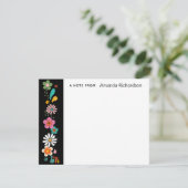 Ebony LOVE Flower Groovy 70's topic Flat Note Kaar Bedankkaart (Staand voorkant)