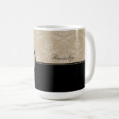 Ebony Lovebird Damask Coffee Mug (Devant droit)