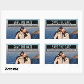 Ebony Modern Cut Out Save the Date Stickers (Feuille)