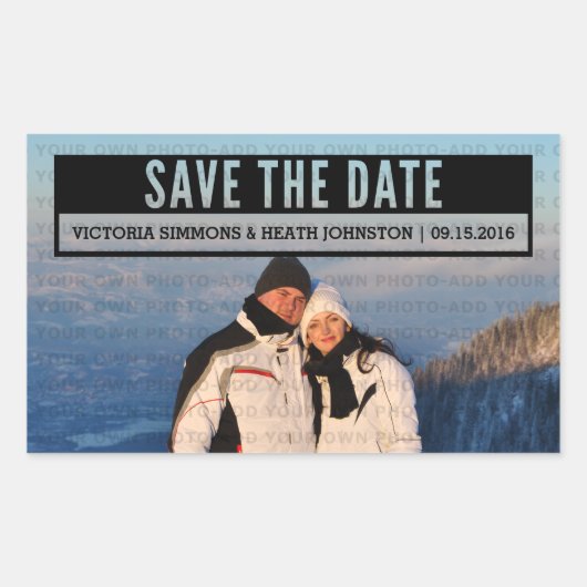 Ebony Modern Cut Out Save the Date Stickers (Devant)