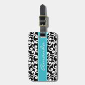 Ebony Monogrammed Elements Print Bagagelabel (Voorkant verticaal)