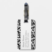 Ebony Monogrammed Elements Print Bagagelabel (Achterkant verticaal)