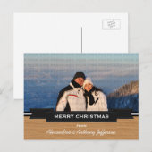 Ebony Rustic Banner Carte postale de vacances (Devant / Derrière)