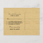 Ebony Rustic Chevron carte postale RSVP (Dos)