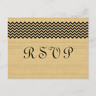 Ebony Rustic Chevron carte postale RSVP