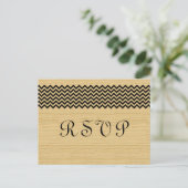 Ebony Rustic Chevron carte postale RSVP (Debout devant)