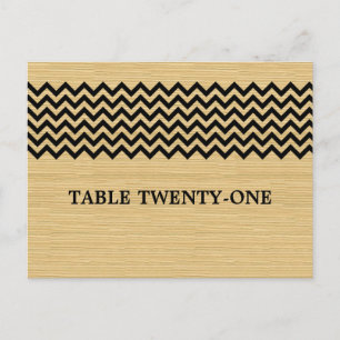 Ebony Rustic Chevron Numéro de table Carte postale