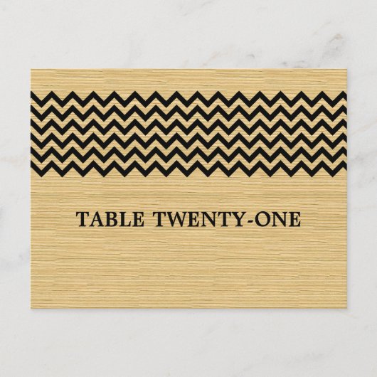 Ebony Rustic Chevron Numéro de table Carte postale (Devant)
