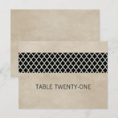 Ebony Rustic Quatrefoil Numéro de table Carte post (Devant / Derrière)