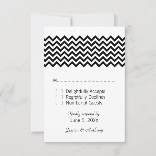 Ebony Simple Chevron Response Kaart (Voorkant)