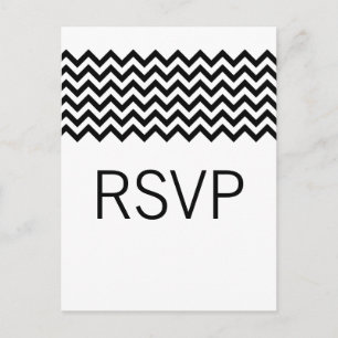 Ebony Simple Chevron RSVP-Briefkaart Uitnodiging Briefkaart