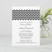 Ebony Simple Chevron Wedding Invitation (Debout devant)