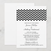 Ebony Simple Chevron Wedding Invitation (Devant / Derrière)