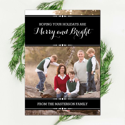 Ebony Simply Chic Holiday Photo Flat Kaart