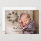 Ebony Snowflake Wreath Holiday Foto Flat Kaart (Voorkant / Achterkant)