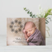 Ebony Snowflake Wreath Holiday Foto Flat Kaart (Staand voorkant)