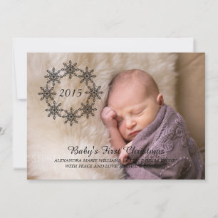 Ebony Snowflake Wreath Holiday Foto Flat Kaart
