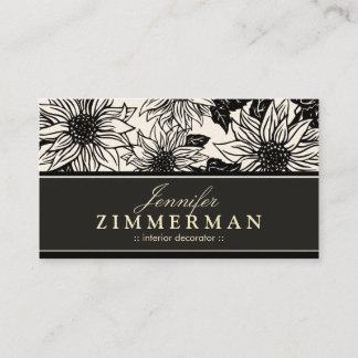 Ebony Sunflower Floral Visitekaartje