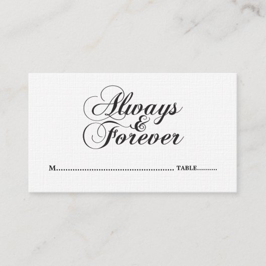 Ebony Toujours & Forever Mariage Cartes de Place (Devant)