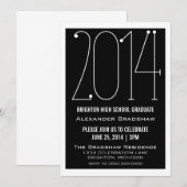 Ebony Trendy 2014 Graduation Invitation (Devant / Derrière)