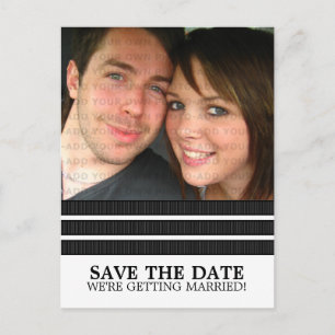 Ebony Triple Stripe Save the Date Briefkaart