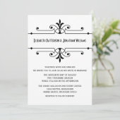 Ebony v2 Fancy Ornamental Wedding Invitation (Debout devant)