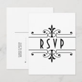 Ebony v2 Fancy Ornamy Carte Postale RSVP (Devant / Derrière)